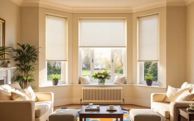 Interior Kantor Modern dengan Roller Blinds