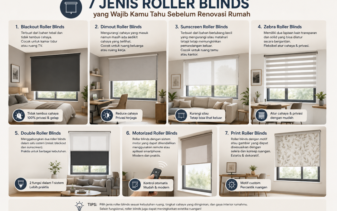 7 Jenis Roller Blinds yang Wajib Kamu Tahu Sebelum Renovasi Rumah